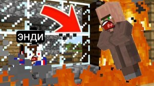 Я СПАС ЖИТЕЛЯ ИЗ ПОЖАРА В МАЙНКРАФТ | Энди Minecraft