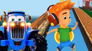 СИНИЙ ТРАКТОР ИГРАЕТ В ИГРУ ДЛЯ ДЕТЕЙ
