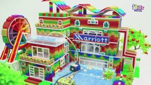 Магнитные шарики - Постройте 5-звездочный отель Marriott! Отель мечты с водопадом и бассейном