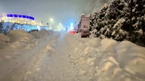 Релакс видео 4К - прогулка в снегопад на Красной Поляне