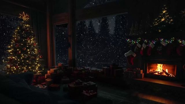 Новогодняя ночь, Атмосферно и уютно, шум вьюги и костра, идеально для сна