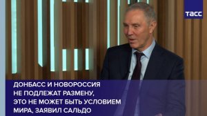 Донбасс и Новороссия не подлежат размену, это не может быть условием мира, заявил Сальдо