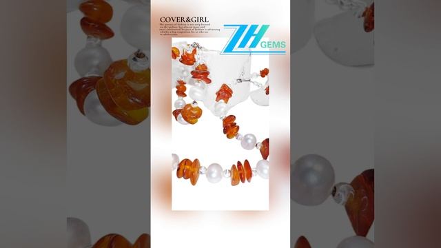 GN-20241219-03 Elegant Amber and Freshwater Pearl Necklace Earring Set Vintage silver set Christmas