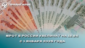 МРОТ в России увеличится на 16,6% с 1 января 2025 года