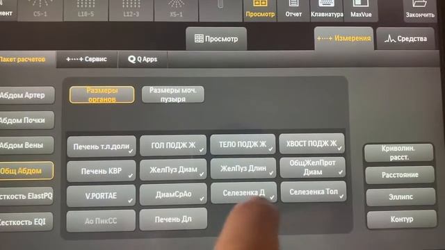 УЗИ органов брюшной полости. Кастомизация сенсорного экрана аппарата Philips Epiq7