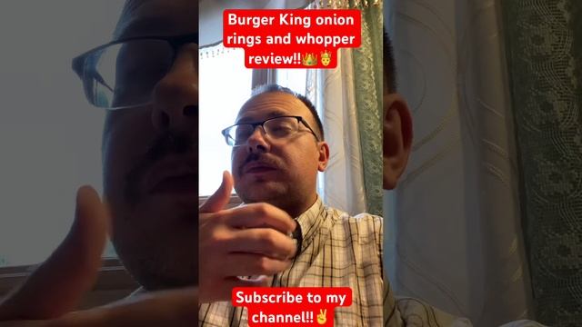 Burger King whopper and onion rings review!! #burgerking #whopper #onionrings #foodreview 🍔🍔🍔🧅🧅