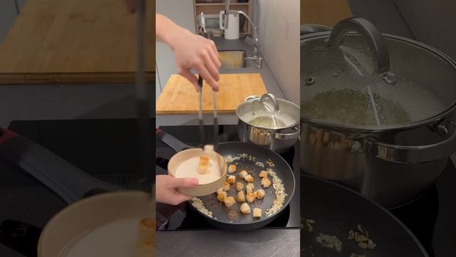 Рецепт ужина станет твоим любимым - Сливочная паста с гребешком #идеяужина #ужиндома #каквресторане