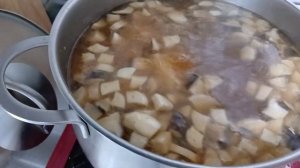Что на обед.Суп по-корейски ,с сыром тофу и грибами