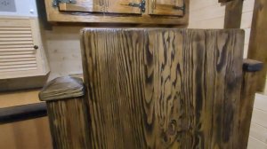 Трон из массива дерева под старину с печатью Велеса