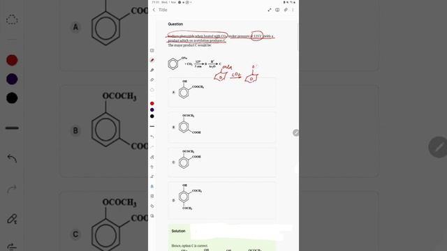 Sodium phenoxide when heated with CO2, under pressure at 125∘C yields a product which on acetylatio смотреть онлайн