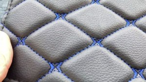 Накидка на панель приборов ВАЗ 2108, 2109, 21099 декоративный черный ромб синяя нить