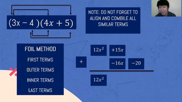 FOIL METHOD - MULTIPLICATION OF POLYNOMIALS