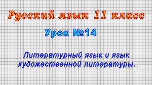 Русский язык 11 класс (Урок№14 - Литературный язык и язык художественной литературы.)