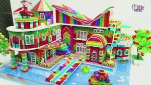 Магнитные шарики - Радужную Виллу С Бассейном из Магнитных Шариков