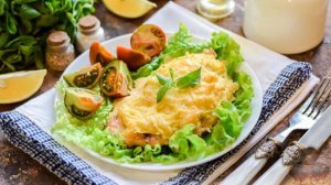 Праздничная порционная подача. КУРИЦА ПОД КАРТОФЕЛЬНО-СЫРНОЙ ШУБКОЙ