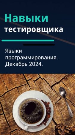Навыки тестировщика. Языки программирования для тестировщика. Декабрь 2024.