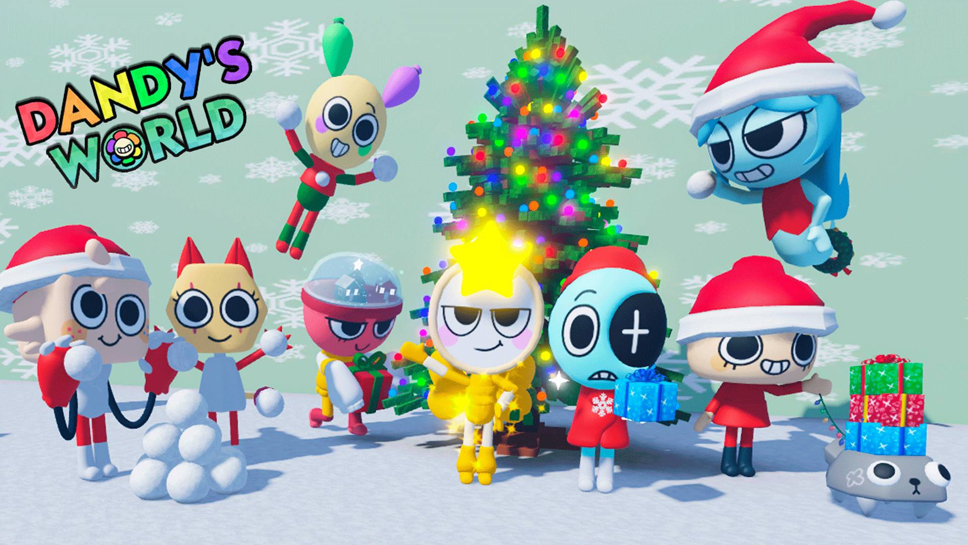 Новогодние скины тунов из Мира Дэнди в Роблокс смотреть онлайн