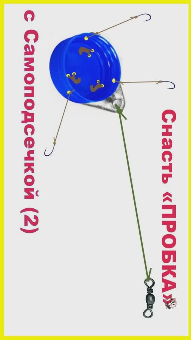 Снасть "ПРОБКА" с САМОПОДСЕЧКОЙ. Глухая оснастка. Fishing САМОДЕЛКИ câu cá 钓鱼 рыбалка #shorts