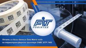 Принтер этикеток SNBC BTP 7400 - печать Data Matrix кодов из базы данных