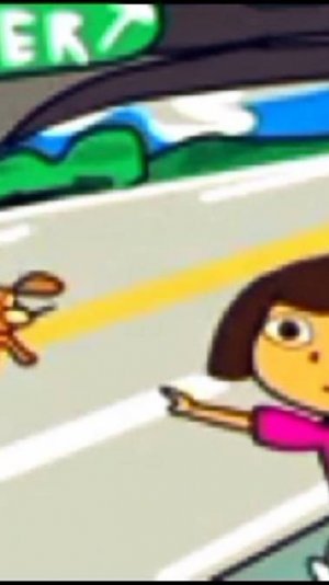 dora getting run over by cars