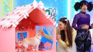 Богатая кошка vs бедная собака! Строим секретные домики для животных!