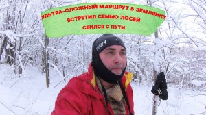 СЛОЖНЫЙ ПОХОД В ЗЕМЛЯНКУ / ВСТРЕЧА С ЛОСЯМИ / МЕТЕЛЬ / СБИЛСЯ С МАРШРУТА