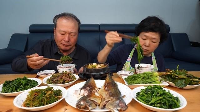 [집밥] 제철인 향긋한 여러 봄나물무침과 맛있는 고등어구이와 달래된장국까지~ (Korean Homemade Foods) 요리&먹방!! - Mukbang Eating Show