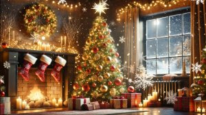 Рождественский камин и ёлка 🎄 Уютный звук потрескивающего огня для дома и праздника