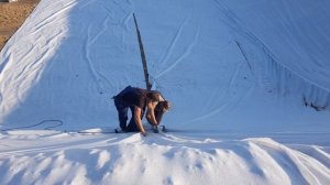 Сварка гидроизоляционного геокомпозита КАПЛАМ на объекте