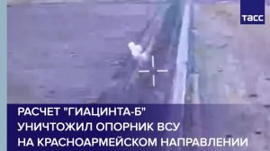 Расчет "Гиацинта-Б" уничтожил опорник ВСУ на красноармейском направлении