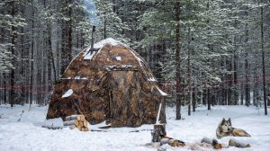 ОТДЫХ В ЗИМНЕМ ЛЕСУ В ШИКАРНОЙ ПАЛАТКЕ С ПЕЧКОЙ!