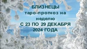 БЛИЗНЕЦЫ ТАРО-ПРОГНОЗ НА НЕДЕЛЮ С 23 ПО 29 ДЕКАБРЯ 2024 ГОДА