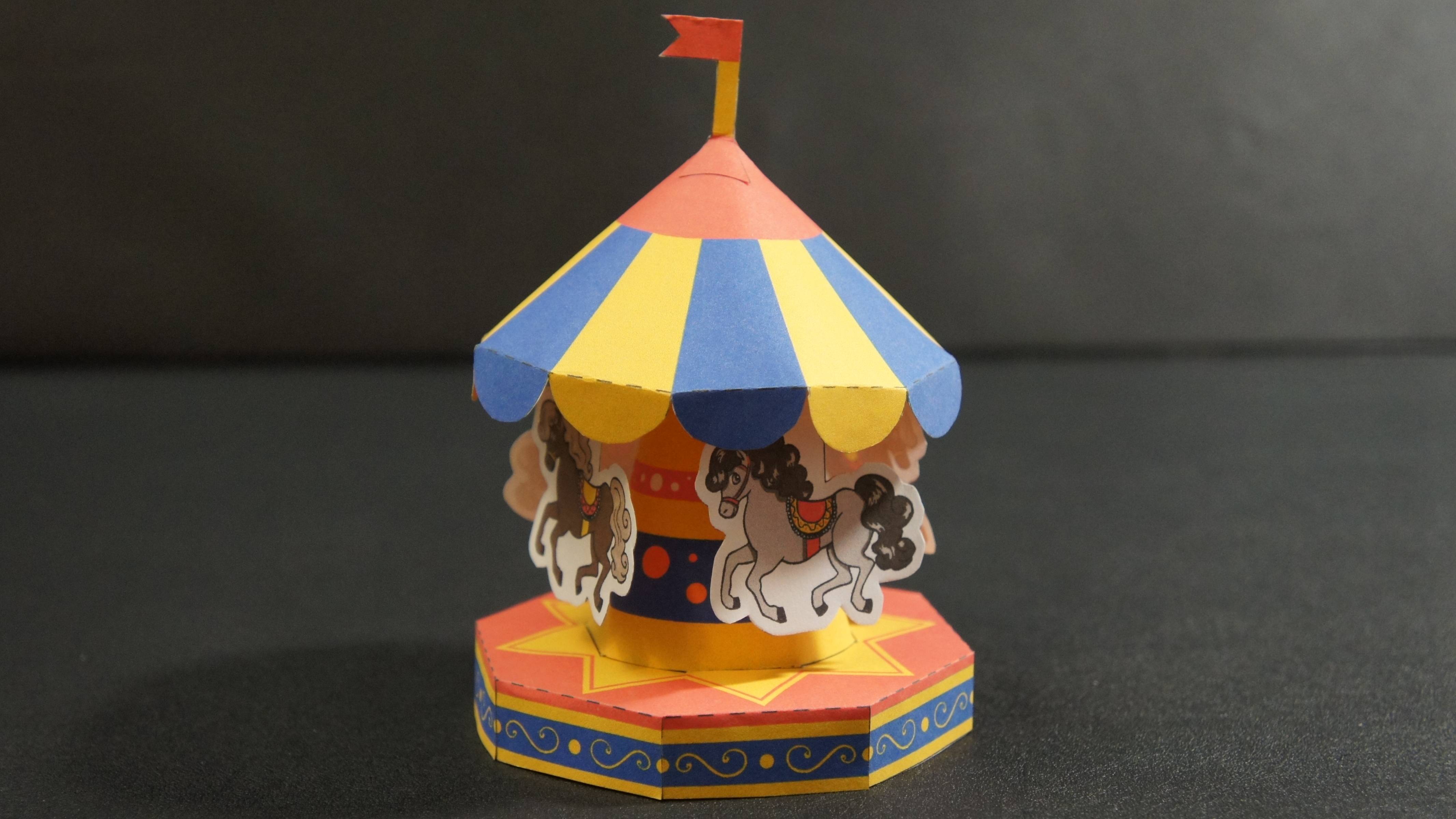 Pop-Up Merry-Go-Round with Rotating Carousel / Моделирование. Карусель #shorts смотреть онлайн