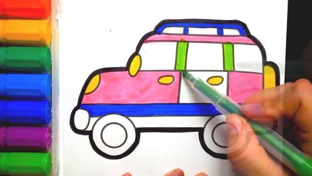 Раскраска для детей Машинка I Учим Цвета I Мультик - Раскраска I Раскрашка ТВ