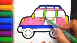 Раскраска для детей Машинка I Учим Цвета I Мультик - Раскраска I Раскрашка ТВ