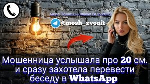 Мошенница услышала про 20 см и сразу захотела перевести беседу в WhatsApp