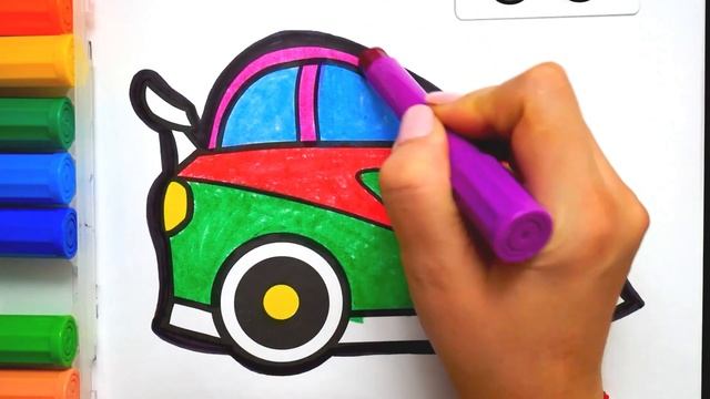 Раскраска для Детей и Малышей Машинка I Мультик - Раскраска I Учим Цвета I Раскрашка ТВ смотреть онлайн