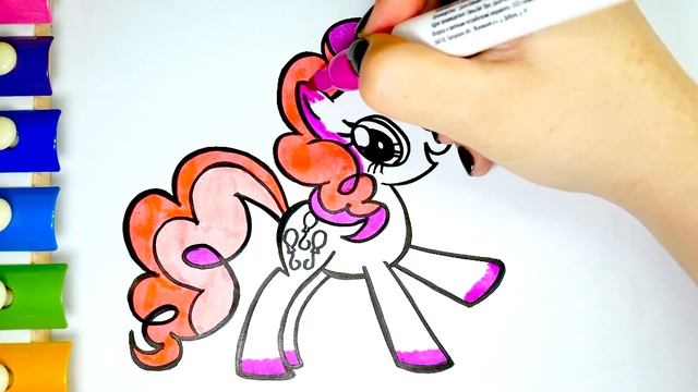 Мой Маленький Пони Мультик Раскраска для Детей Пинки Пай - My Little Pony Pinkie Pie Coloring смотреть онлайн
