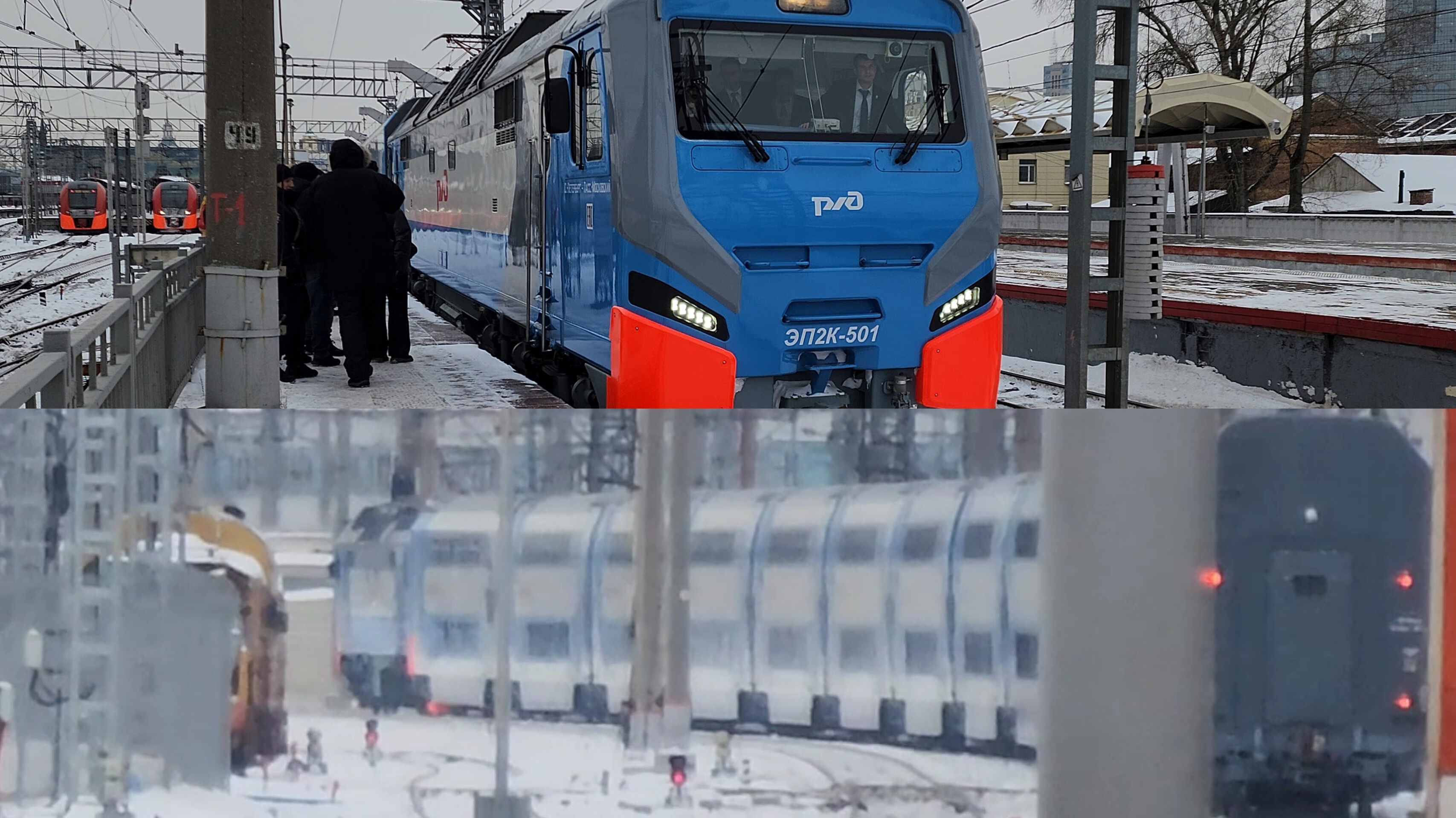 отправление первого рейса с пассажирами поезда "Аврора" из Москвы под ЭП2К-501 (полная версия)