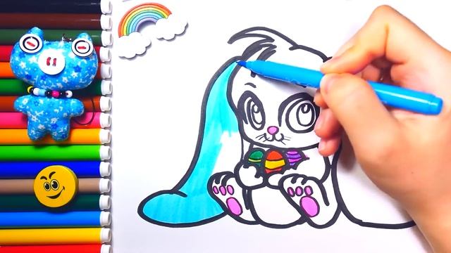 Рисование и Раскраска для Детей Пасхальный Кролик - Drawing and Coloring Easter Bunny for Kids смотреть онлайн