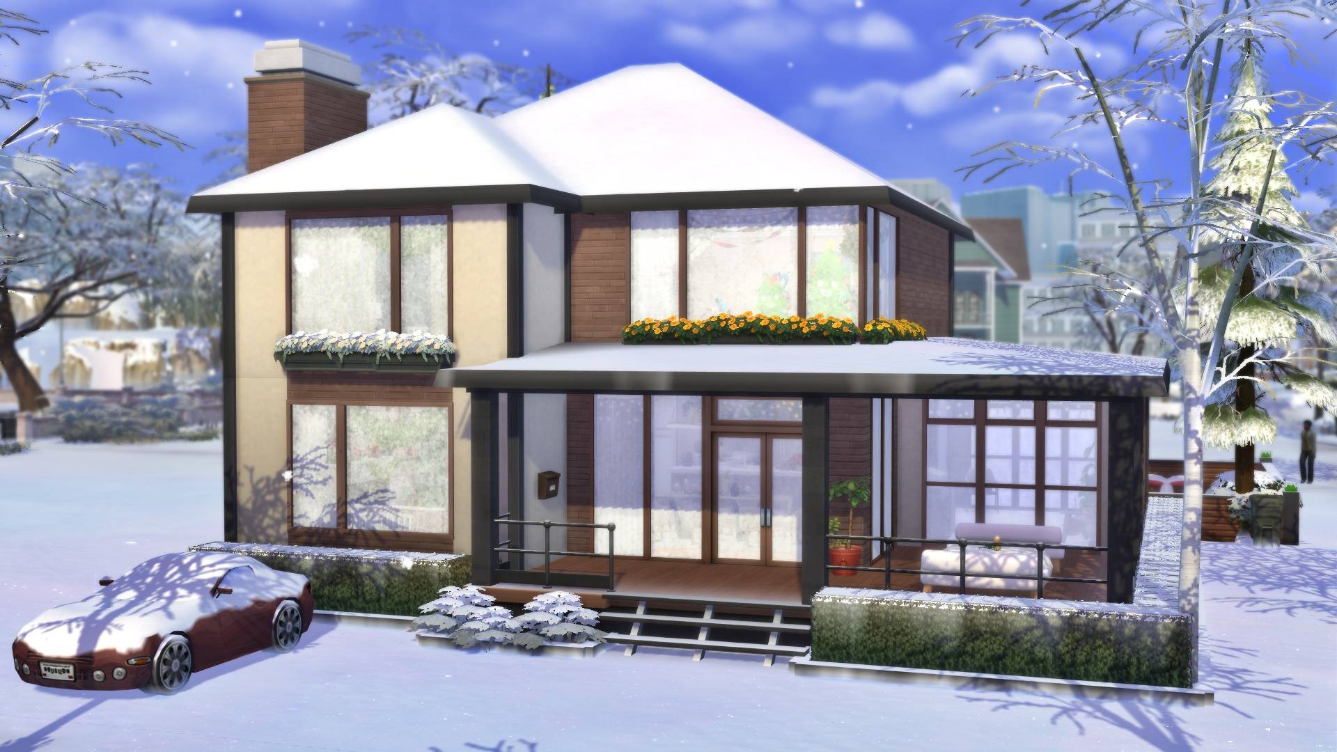 Современный зимний дом / The Sims 4 Строительство | Mulena Sims 4