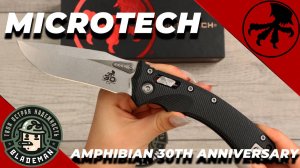 Нож Microtech Amphibian 30th Anniversary RAM-LOK, Stonewash, M390, G10 Fluted Black, 137RL-10