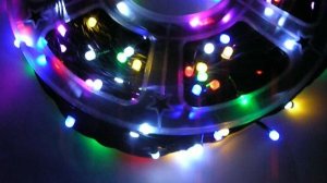 Уличная гирлянда елочная многоцветное свечение с белым мерцанием 100 метров на бобине.