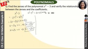 Find the Zeroes of the Polynomial x2-3 |find the zeros of the polynomial x square - 3|factorise x2-