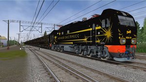 Эп2к-376 с поездом "Ночной Экспресс" в Openrails