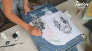 Drawing on a denim jacket / Рисую на джинсовой куртке / DIY TSVORIC