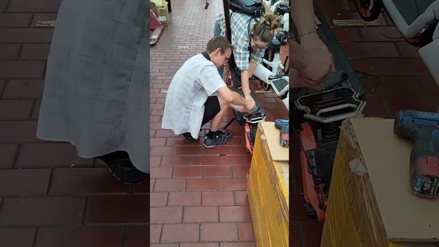 Работаем в любых условиях #электросамокат #ремонтэлектросамокатов
