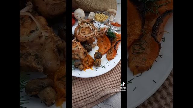 Сочная курица в духовке необычный рецепт с тыквой