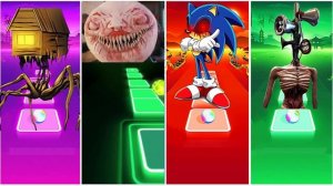 Spider House Head vs Choo choo Charles exe vs Sonic exe vs Siren Head 🌟 Tiles Hop EDM Rush