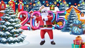 Футаж С Новым 2025 годом! Новогодние Футажи 2025 года! Дед Мороз зажигает